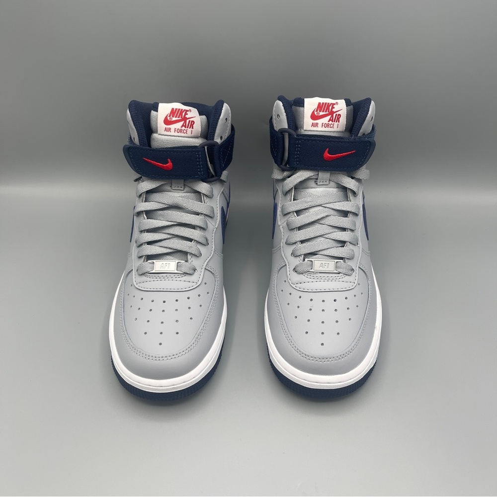 Nike Air Force 1 Hi QS Shoes "Patriots" Wolf Gray Navy / Size 7. - Picture 6 of 14